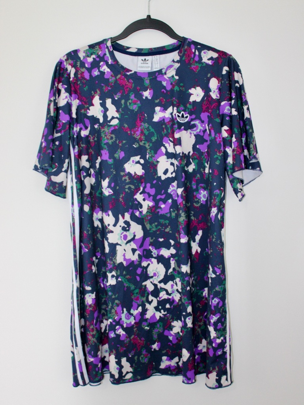 Adidas Originals Floral Camo Print Trefoil T-Shirt Dress Size Small